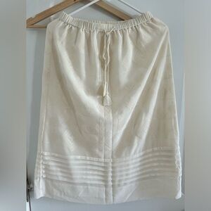 Anthropologie white skirt with embroidery